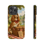 Cocker Spaniel Picnic Scene phone case | vintage dog art