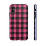 Pink Black Buffalo Plaid Phone Case