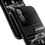 Black Z28 Camaro Phone Case Muscle Car American Flag Tough Cover