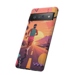 Retro Runner Sunset phone case | 80s Vaporwave jogging design