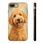 Goldendoodle Fluffy Curls Portrait Art Tough Phone Case