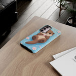 Kawaii Otter Animal Phone Case, Floating Shell Vector Cute Cover