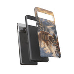 Saint Bernard Winter Rescue phone case | snowy mountain dog scene