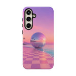 Retro Vaporwave Sunset sphere phone case | protective cover