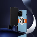 Copy of Blue Orange Number 20 Retro Racing Stripe Tough Phone Case Cover