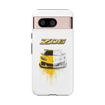 Z06 Corvette Phone Case, Yellow Sketch Reveal Chrome Cover