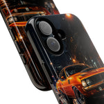 Orange Cuda Phone Case, Rainy City Night Muscle Car Tough Cover