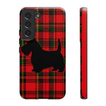 Scottish Terrier Silhouette Plaid Art Tough Phone Case
