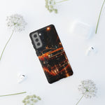 Orange Cuda Phone Case, Rainy City Night Muscle Car Tough Cover