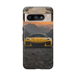 C8 Z06 Corvette Phone Case, Yellow Mountain Dusk Cover, Gift