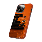 Orange Mustang Art Phone Case, GT500 American Muscle Car Tough Cover for Male
