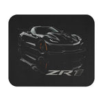 Black Corvette C7 ZR1 Sports Car Mouse Pad | Racing Graphic Desk Mat