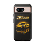 Z06 Corvette Phone Case, Yellow Neon Chrome Studio Cover