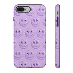 Purple Smiley Face Pattern Phone Case Chrome Gem Tough Case