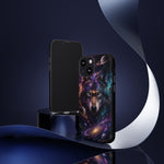 Cosmic Wolf Phone Case, Galaxy Nebula Portrait Tough Cover, Gift