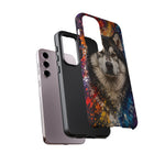 Alaskan Malamute Portrait Tough Phone Case - Vivid Paint Splatter
