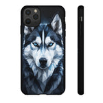 Siberian Husky Geometric Diamond Art Tough Phone Case