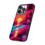 Neon Sunset Beach Radiant Vaporwave Phone Case – Tropical Aesthetic