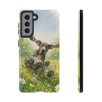 Playful Dog in Meadow Great Dane phone case | Puppy Art Tough Cover