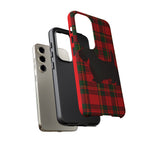 Scottish Terrier Silhouette Plaid Art Tough Phone Case