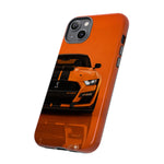 Orange Mustang Art Phone Case, GT500 American Muscle Car Tough Cover for Male
