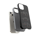 Black GNX Phone Case, Three-View Muscle Car Vector Tough Cover