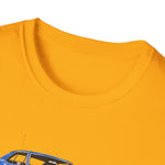 Blue 1966 GTO Muscle Car Trio Illustration T-Shirt | Classic Auto Shirt