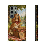 Cocker Spaniel Picnic Scene phone case | vintage dog art