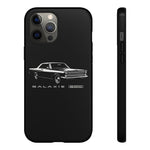 Vintage Galaxie 500 Phone Case | Classic Car Illustration, Black