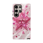 Pink Glitter Star Tough Case | Sparkle Phone Case