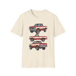1982 Chevy K10 Silverado Red Pickup T-Shirt | Trio Truck Illustration