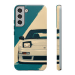 S13 Teal White Pop-up Tough Phone Case for JDM Fans