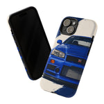 R34 Skyline GT-R Bayside Blue Tough Phone Case for 90s JDM Fans