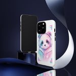 Pastel Panda Phone Case, Glitch Color Block Cover