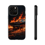 Black Charger Classic Muscle Flames Tough Phone Case Cover Gift