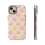 Pastel Swirl Lollipops Tough Case | Candy Pattern Phone Cover