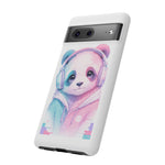 Pastel Panda Phone Case, Glitch Color Block Cover