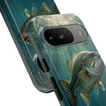 Largemouth Bass Phone Case, Sunlit Underwater Tough Cover, Gift
