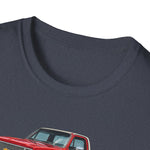 1982 Chevy K10 Silverado Red Pickup T-Shirt | Trio Truck Illustration