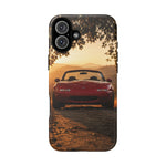Miata Phone Case, Red JDM Roadster Golden Hour Trail Cover, Gift