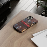 Red FD RX-7 Blossom Alley Tough Phone Case - Rain-Slicked Night