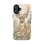 Deer Floral Antler Crown Art Tough Phone Case