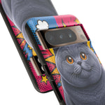 British Shorthair Round Pop Art Tough Phone Case