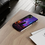 Lo-Fi Cat Neon Rain Window Vaporwave Art Tough Phone Case