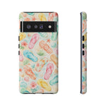 Watercolor Flip Flops pattern Tough Case | Beach Shells Phone Cover