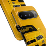 Yellow Skyline Phone Case, R34 GTR 90s JDM Legend Tough Cover for Men Gift
