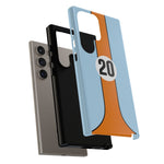 Blue Orange 20 Retro Endurance Racing Stripe Tough Phone Case Cover