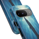 Barracuda Silhouette Phone Case, Sunlit Marine Art Tough Cover
