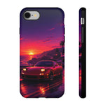 FD RX-7 Retro Sunset Sports Car Tough Case | Neon Vaporwave Beach Drive