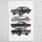 1967 Chevelle SS 396 Black Banner 34x56 Garage Man Cave Wall Decor Gift